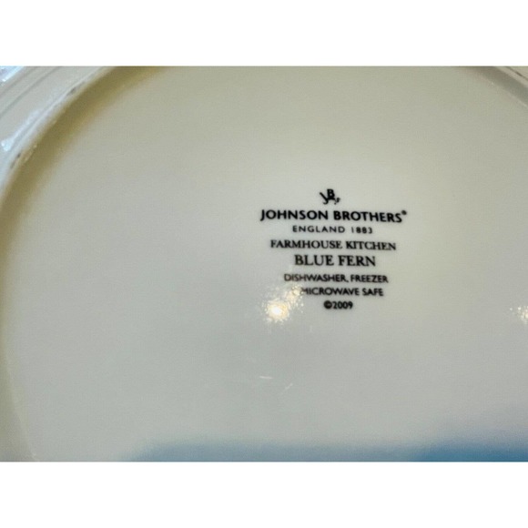 Johnson Brothers Farmhouse Kitchen Blue Fern Dinner Plates- Set of 4 - Picture 7 of 7
